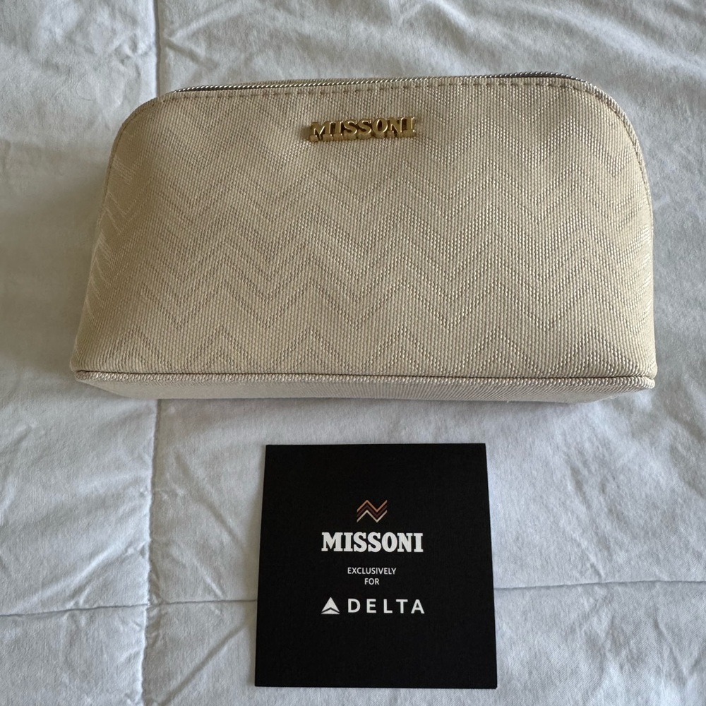 Missoni Beige Travel Essentials. New. Opened only to show the inside contents.